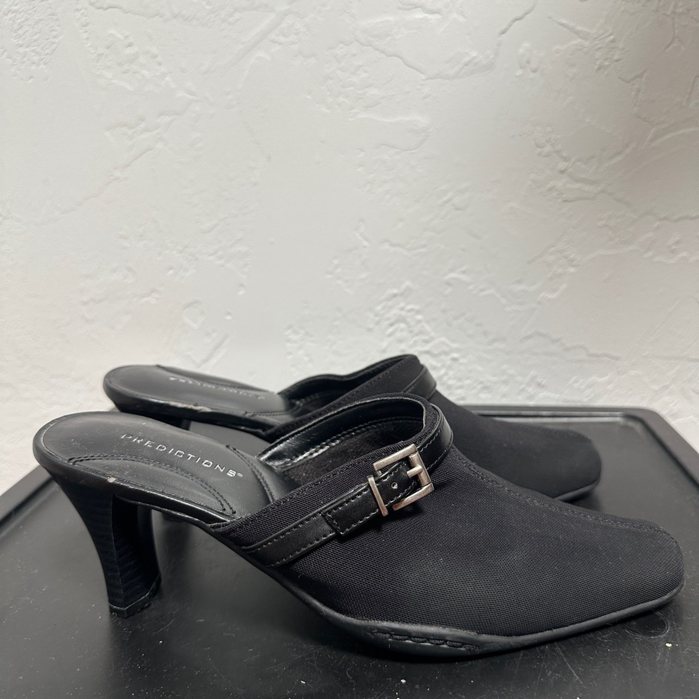 Black Women's Buckle Mules